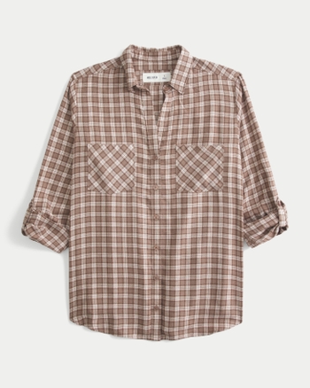 Women's Oversized Flannel Shirt | Women's New Arrivals | HollisterCo.com