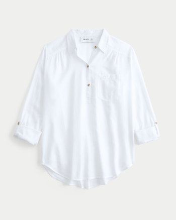 Women's Easy Cotton Popover Shirt | Women's Tops | HollisterCo.com