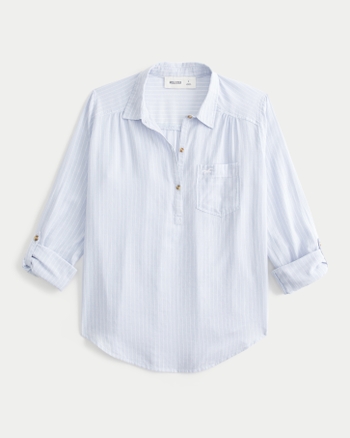 Women's Easy Poplin Popover Shirt | Women's | HollisterCo.com