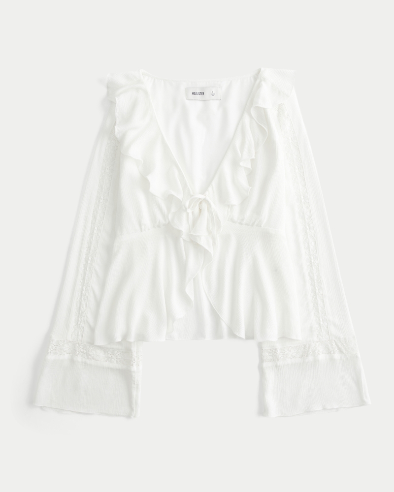 Easy Long-Sleeve Ruffle Babydoll Top
