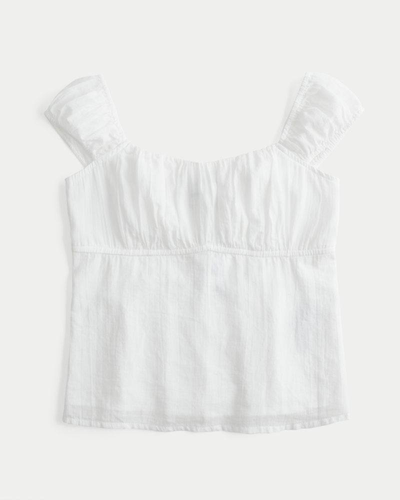 Women's Ruched Babydoll Top | Women's Sale | HollisterCo.com