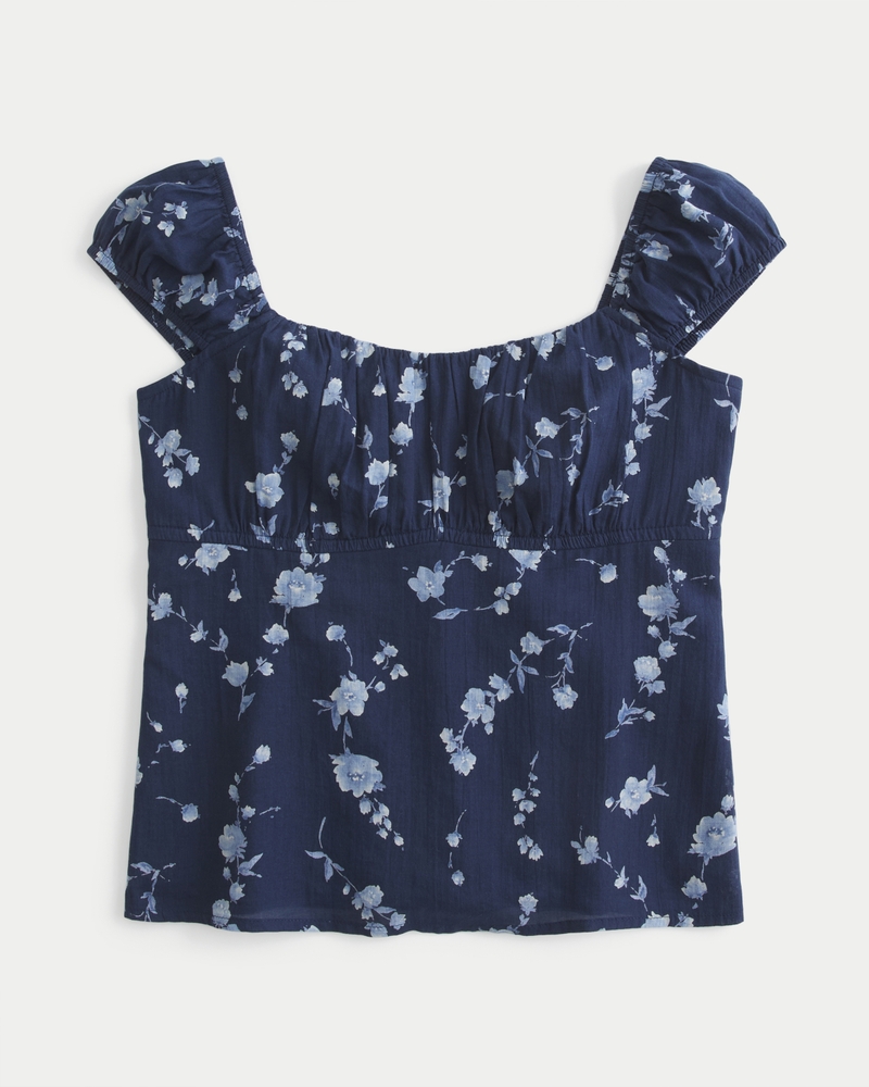 Ruched Babydoll Top