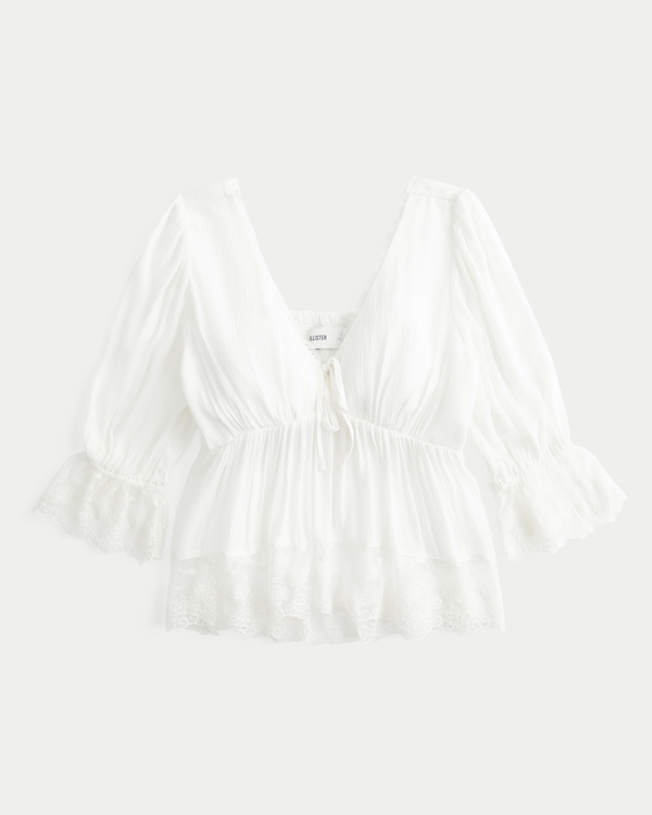 Three-Quarter Sleeve Babydoll Top