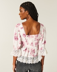 Three-Quarter Sleeve Babydoll Top