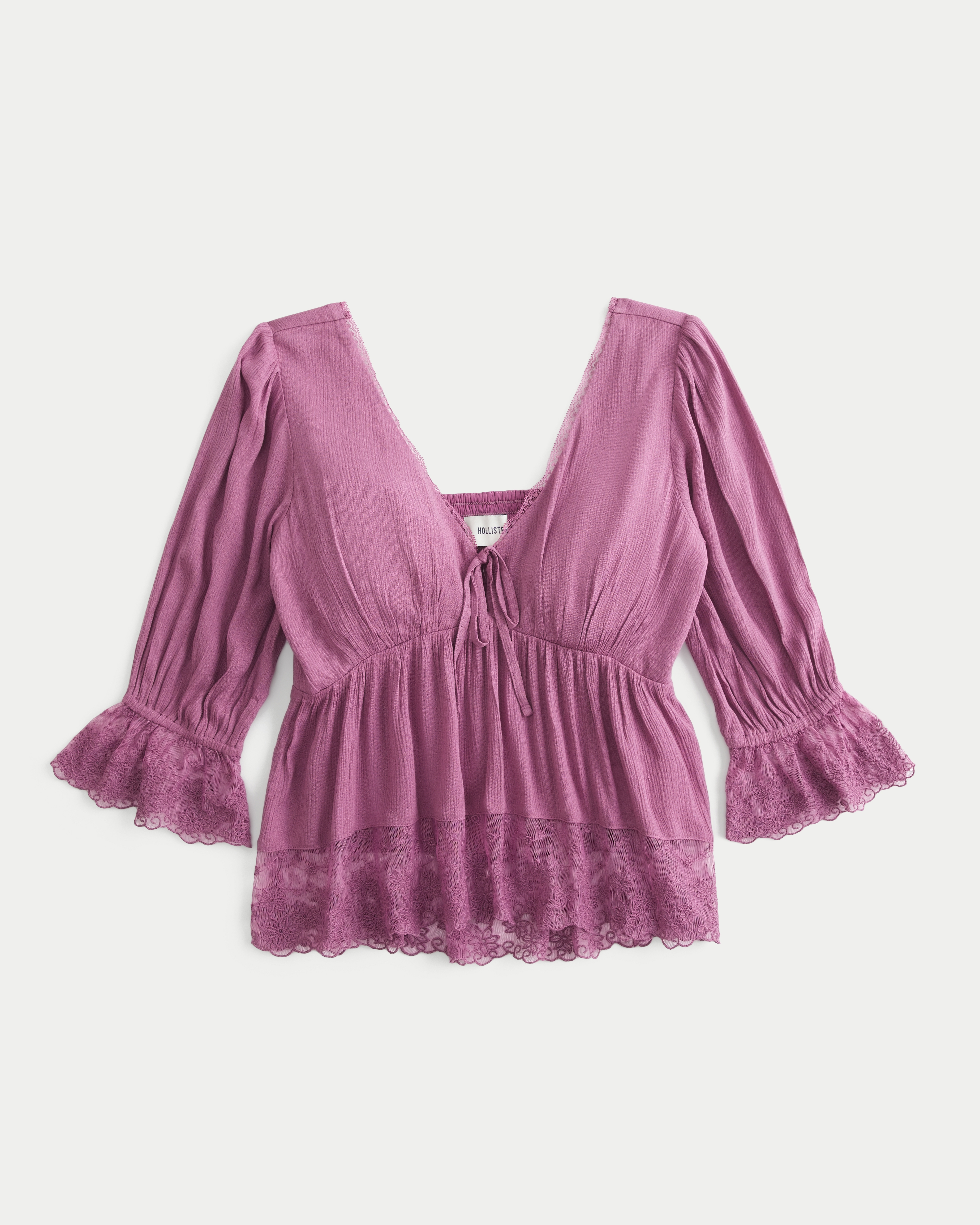 Three-Quarter Sleeve Babydoll Top