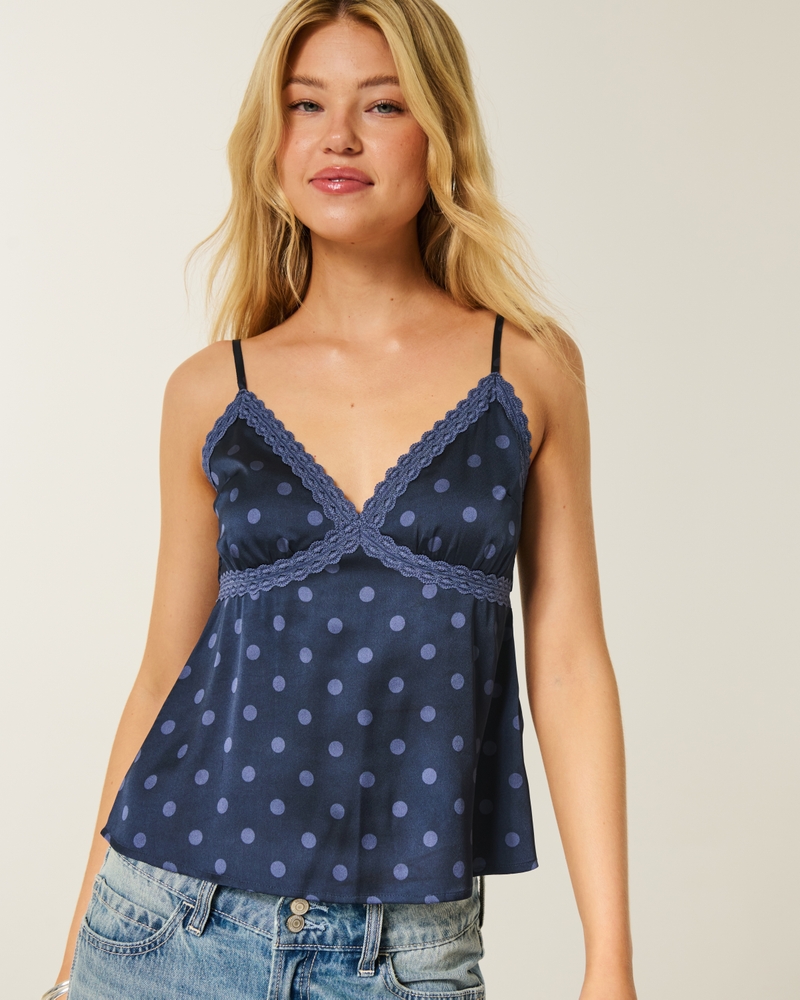 Women's Easy Lace-Trim Satin Cami | Women's Tops | HollisterCo.com