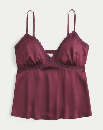 Women's Easy Lace-Trim Satin Cami | Women's Tops | HollisterCo.com