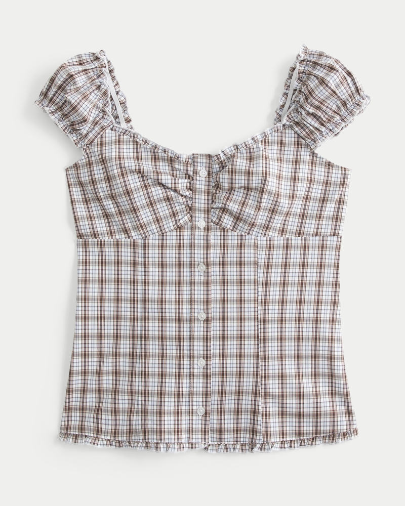 Short-Sleeve Stretch Poplin Top