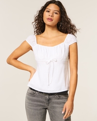 On/Off-the-Shoulder Scoop Babydoll Top