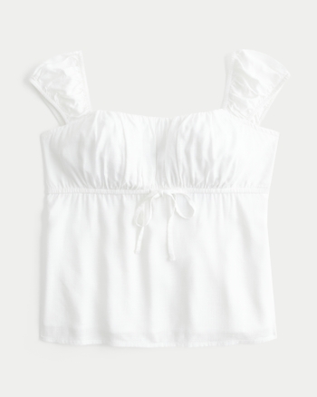 Women's On/Off-the-Shoulder Scoop Babydoll Top | Women's Tops | HollisterCo.ca