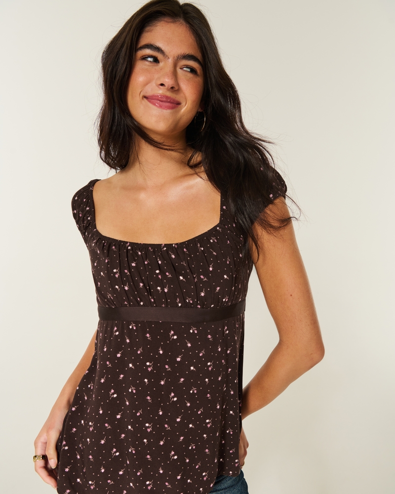 Women's Easy Tie Bust Babydoll Top | Women's Tops | HollisterCo.com