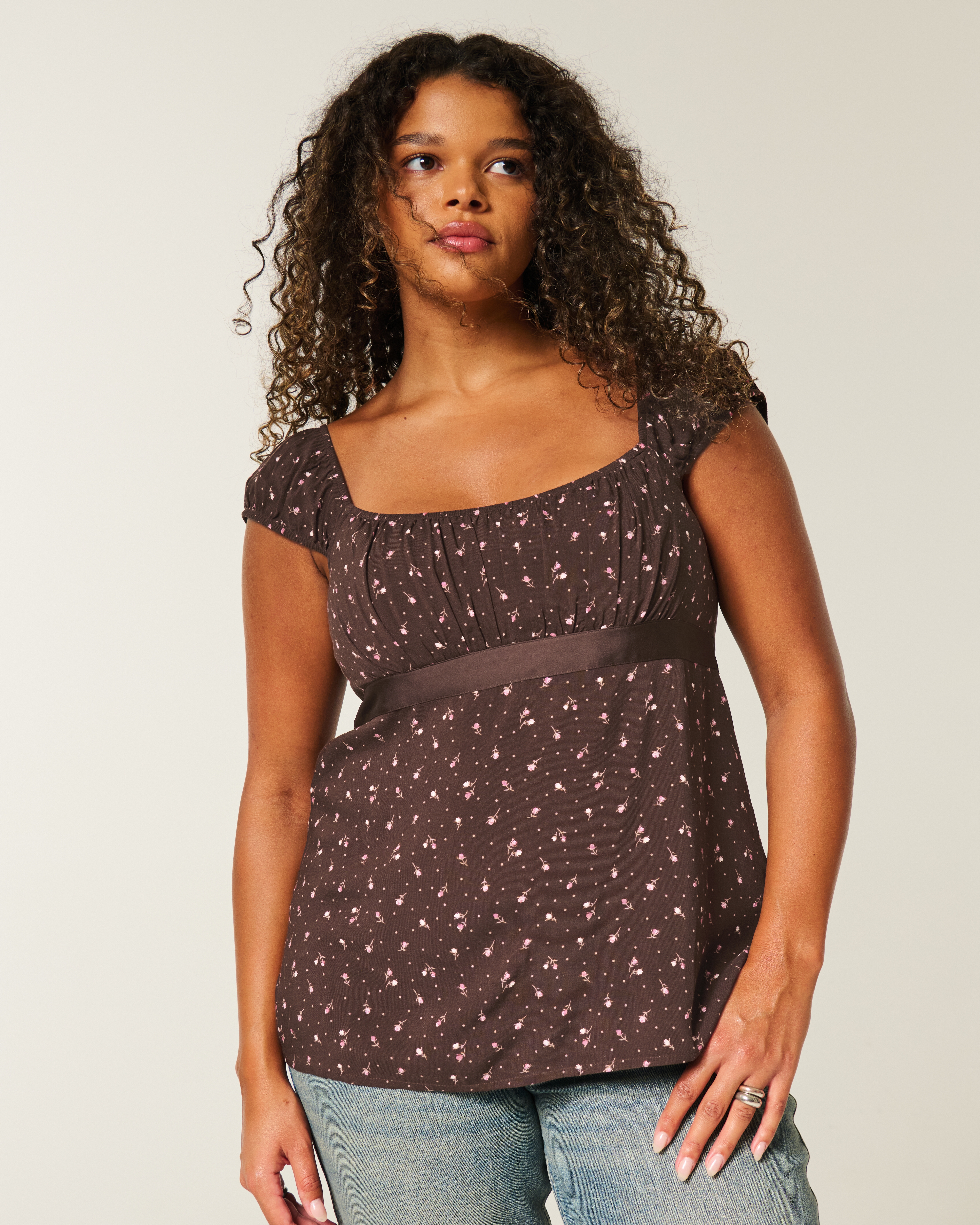 Hollister Easy Satin Tie Babydoll Top at CoolSprings Galleria in