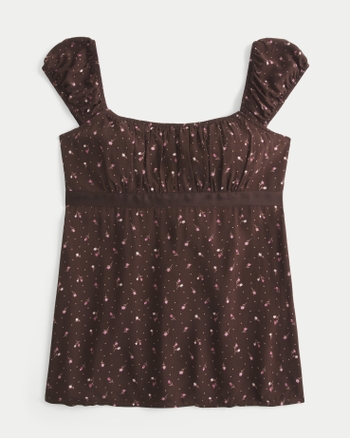 Women's Easy Satin Tie Babydoll Top | Women's | HollisterCo.com