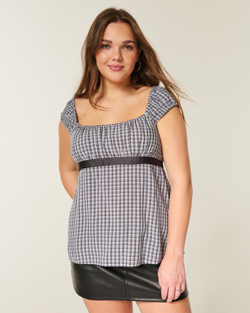 Women's Easy Satin Tie Babydoll Top Women's Tops