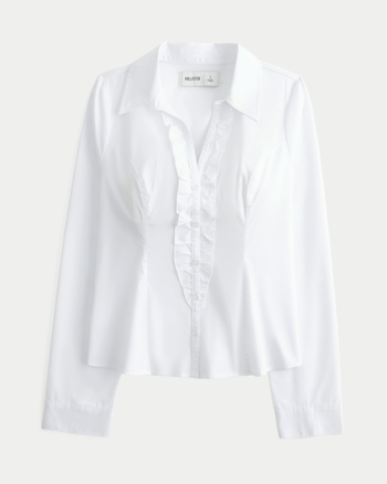 Hollister Tuxedo-Style Stretch Poplin Shirt