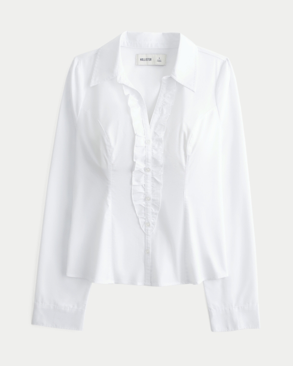 Tuxedo-Style Stretch Poplin Shirt