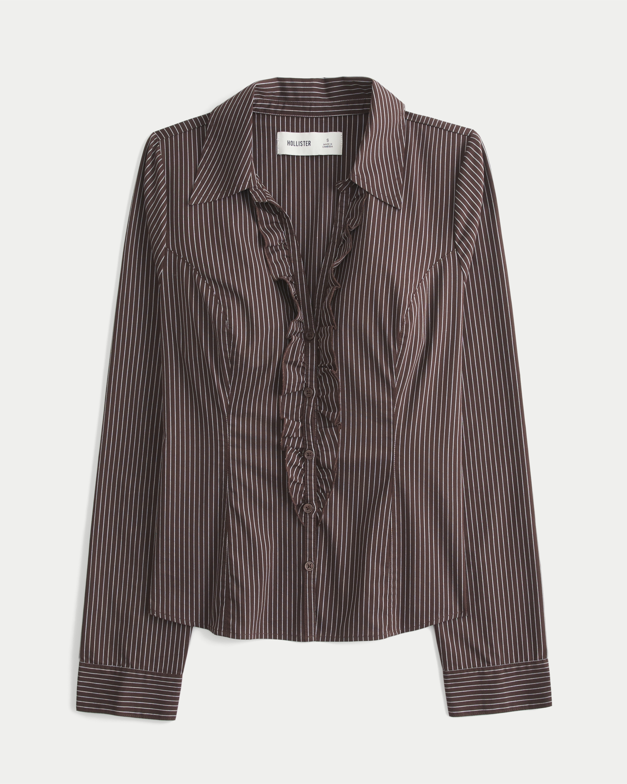 ウィメンズ タキシードスタイル ストレッチポプリンシャツ