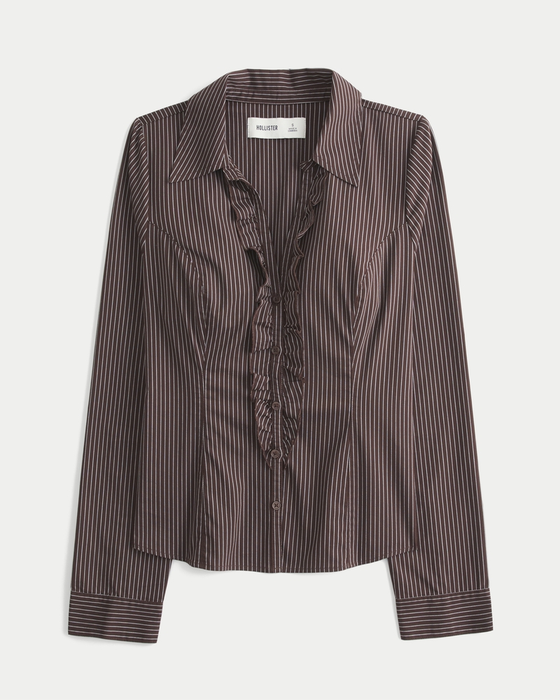 Tuxedo-Style Stretch Poplin Shirt