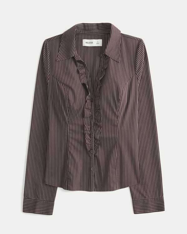 Tuxedo-Style Stretch Poplin Shirt