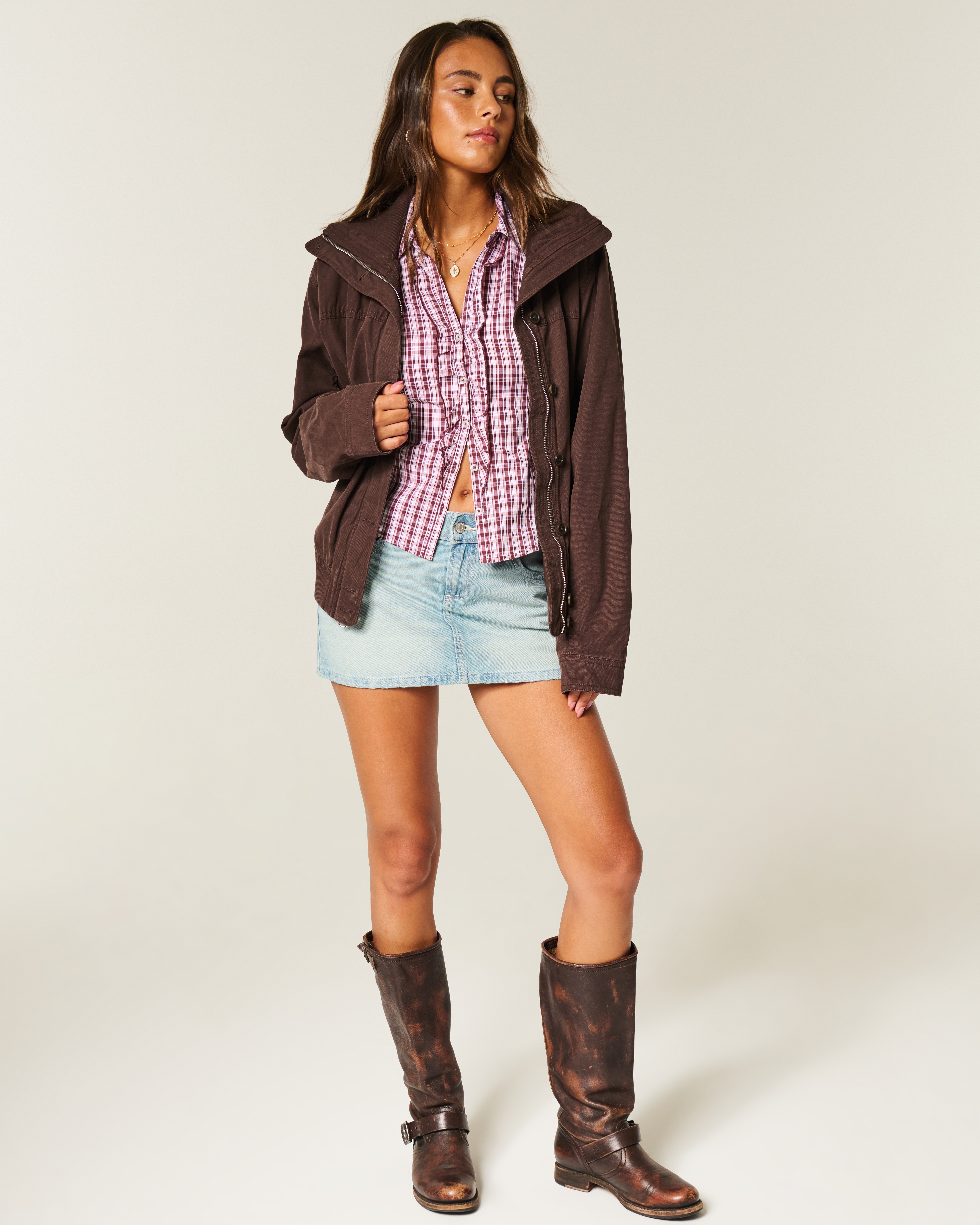 Hollister Tuxedo-style Stretch Poplin Shirt