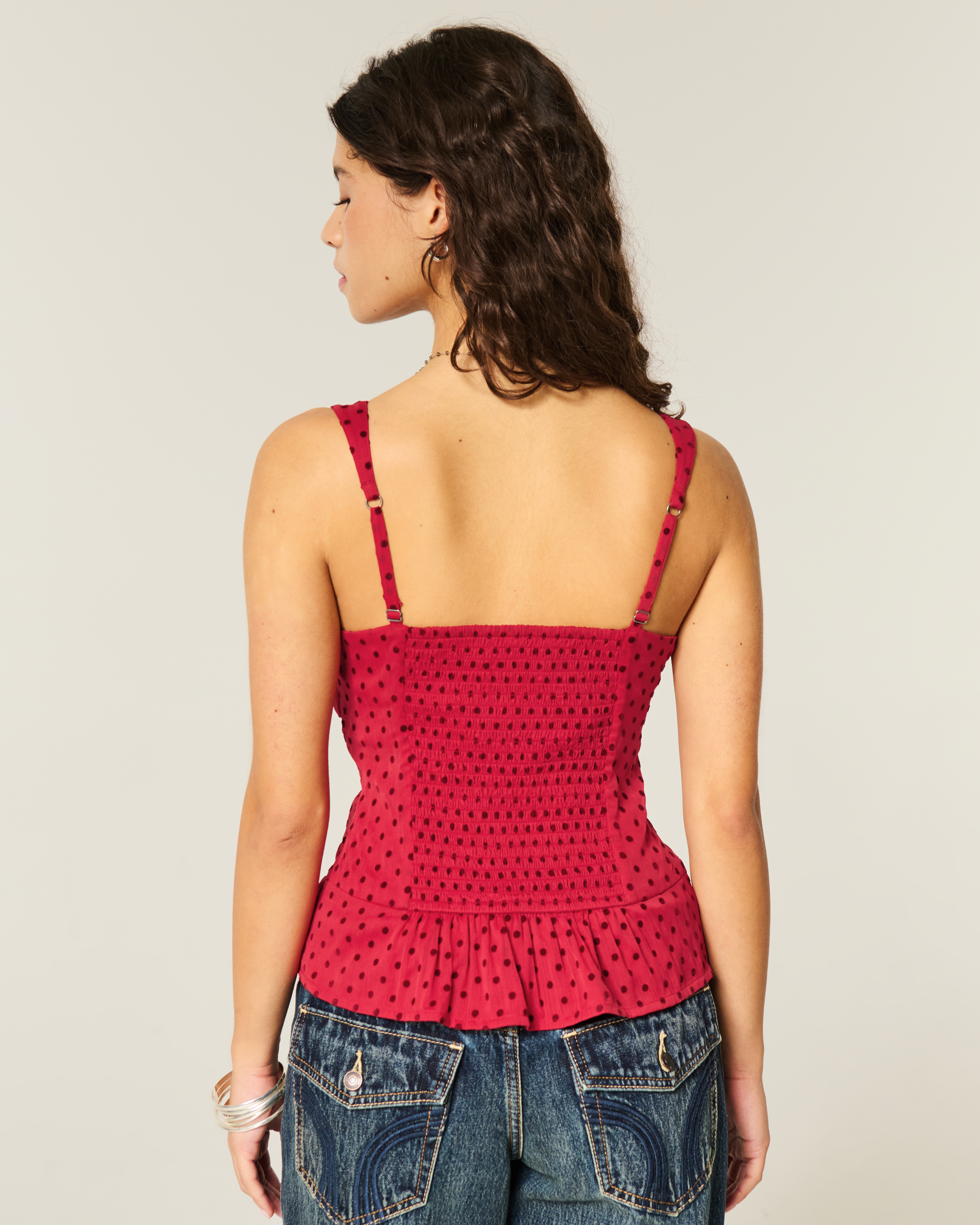 Lace Trim Chiffon Tank