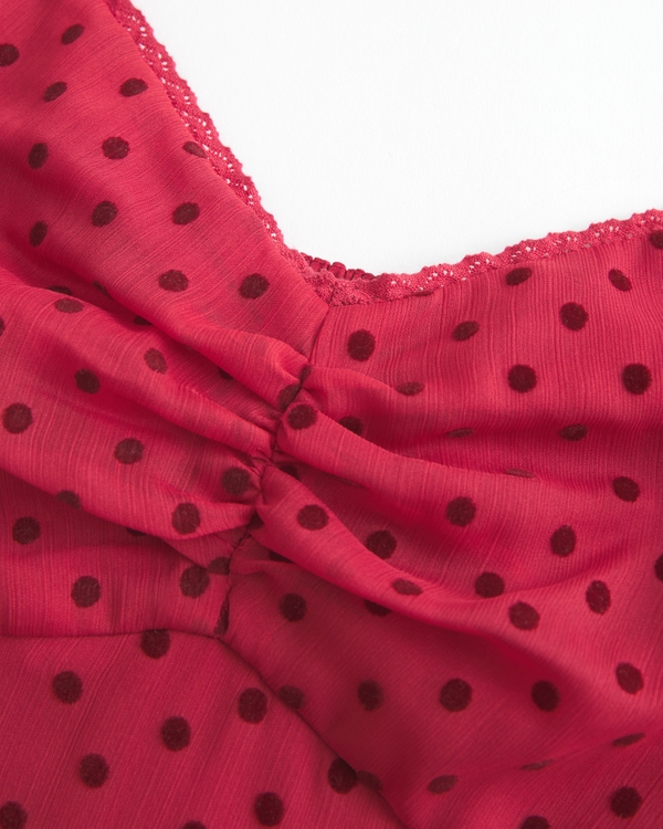 Lace Trim Chiffon Tank