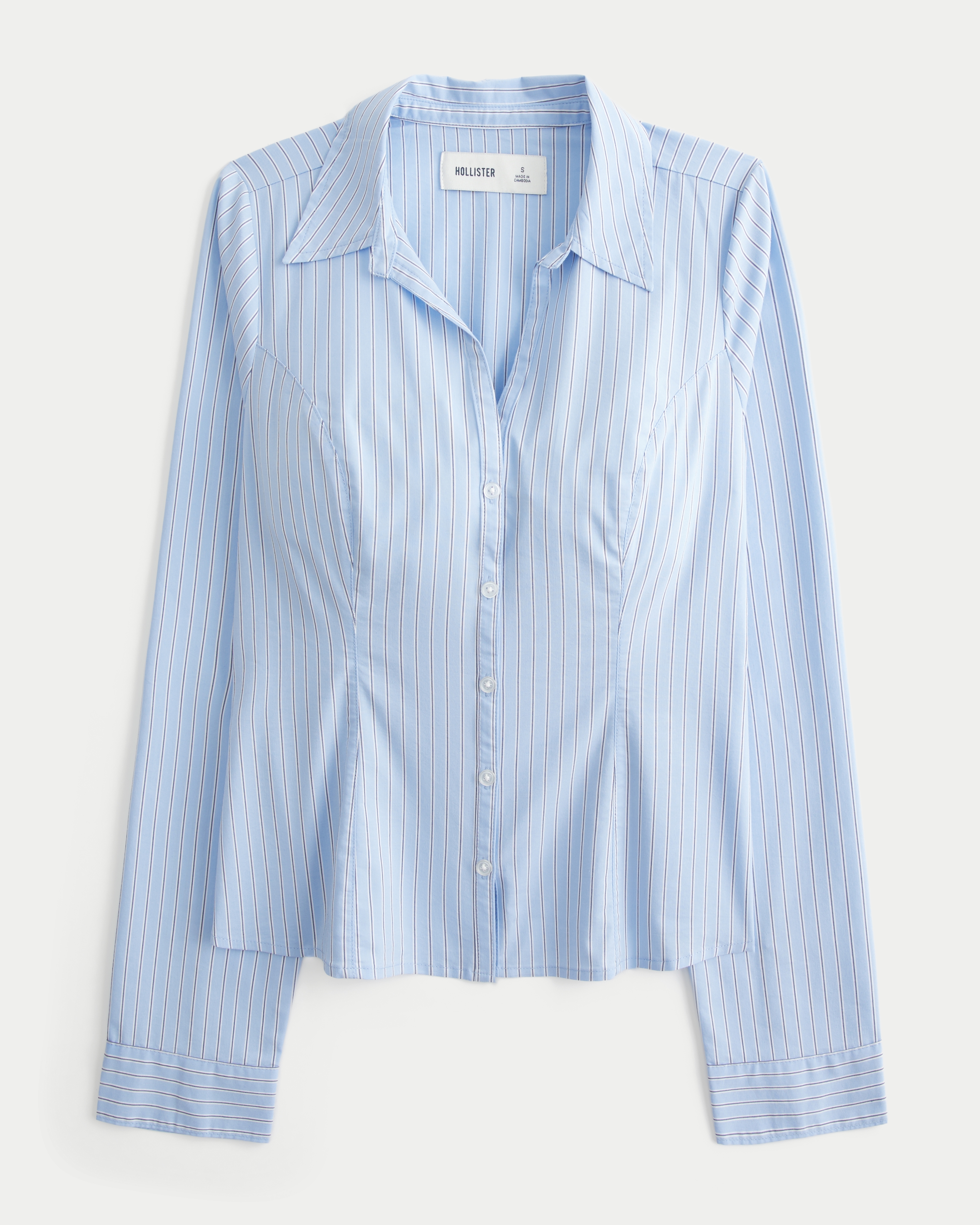 Hollister Ciara Stretch Poplin Button Front Shirt