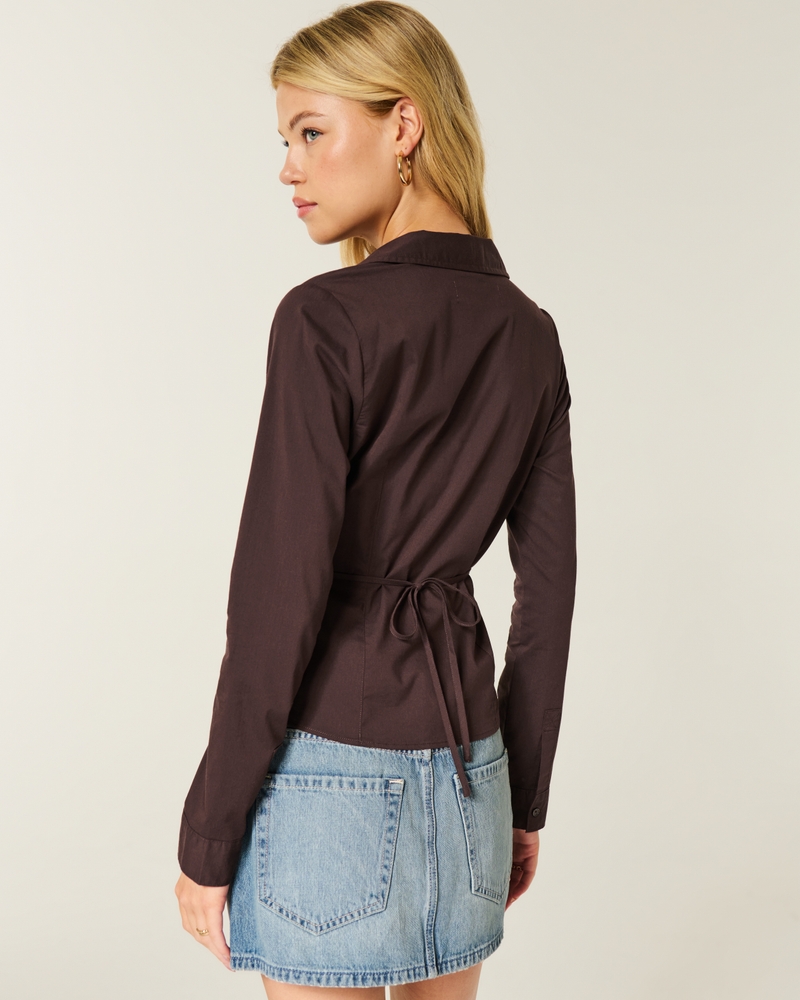 Stretch Poplin Button-Through Shirt