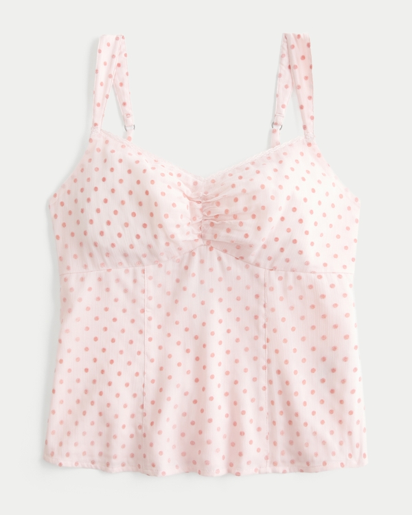 Lace Trim Chiffon Tank