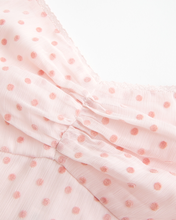 Lace Trim Chiffon Tank