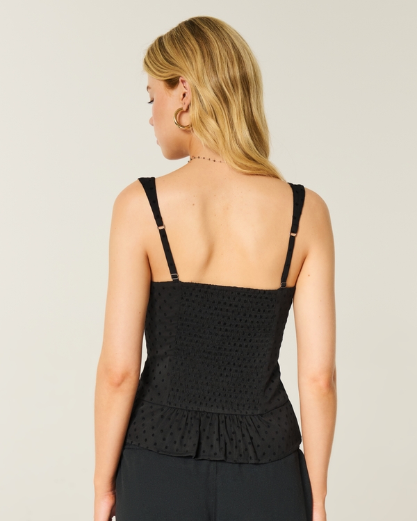 Lace Trim Chiffon Tank