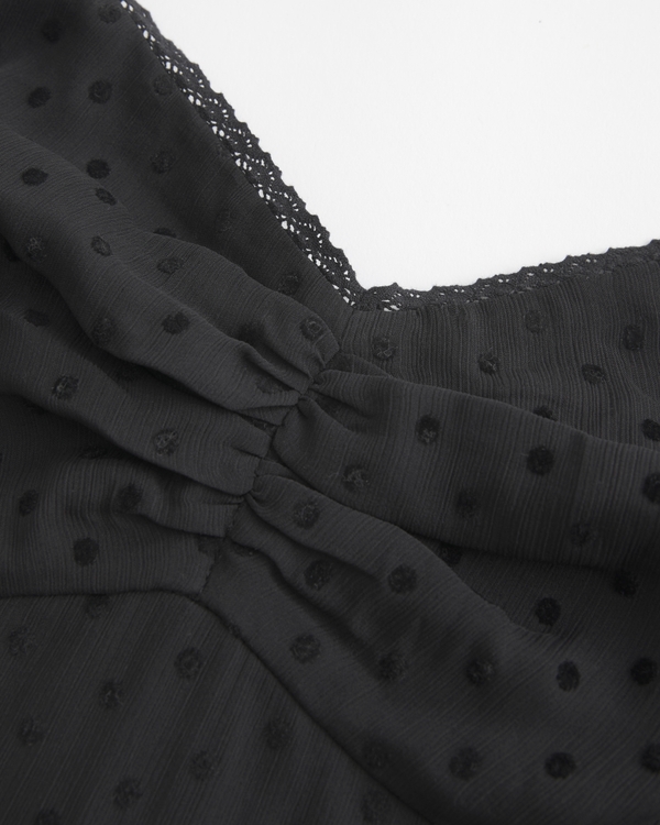 Lace Trim Chiffon Tank