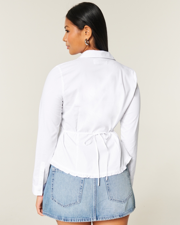Lace Inset Button-Through Shirt