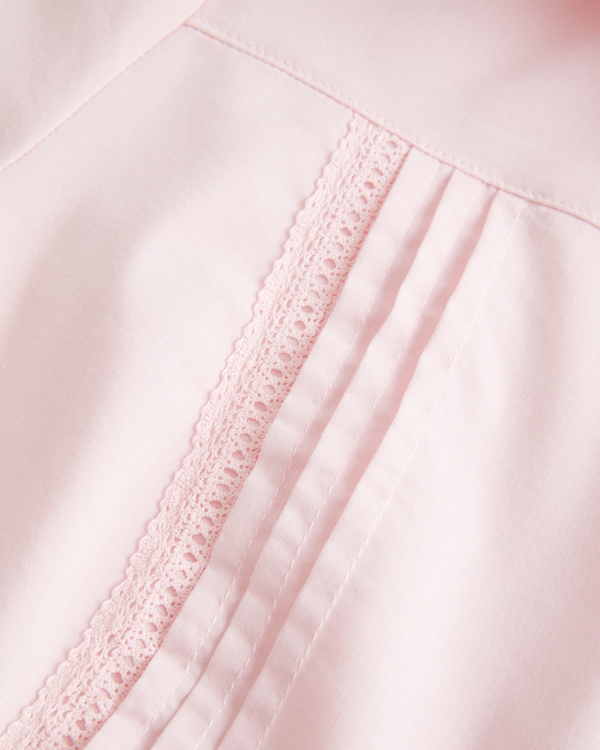 Lace Inset Button-Through Shirt