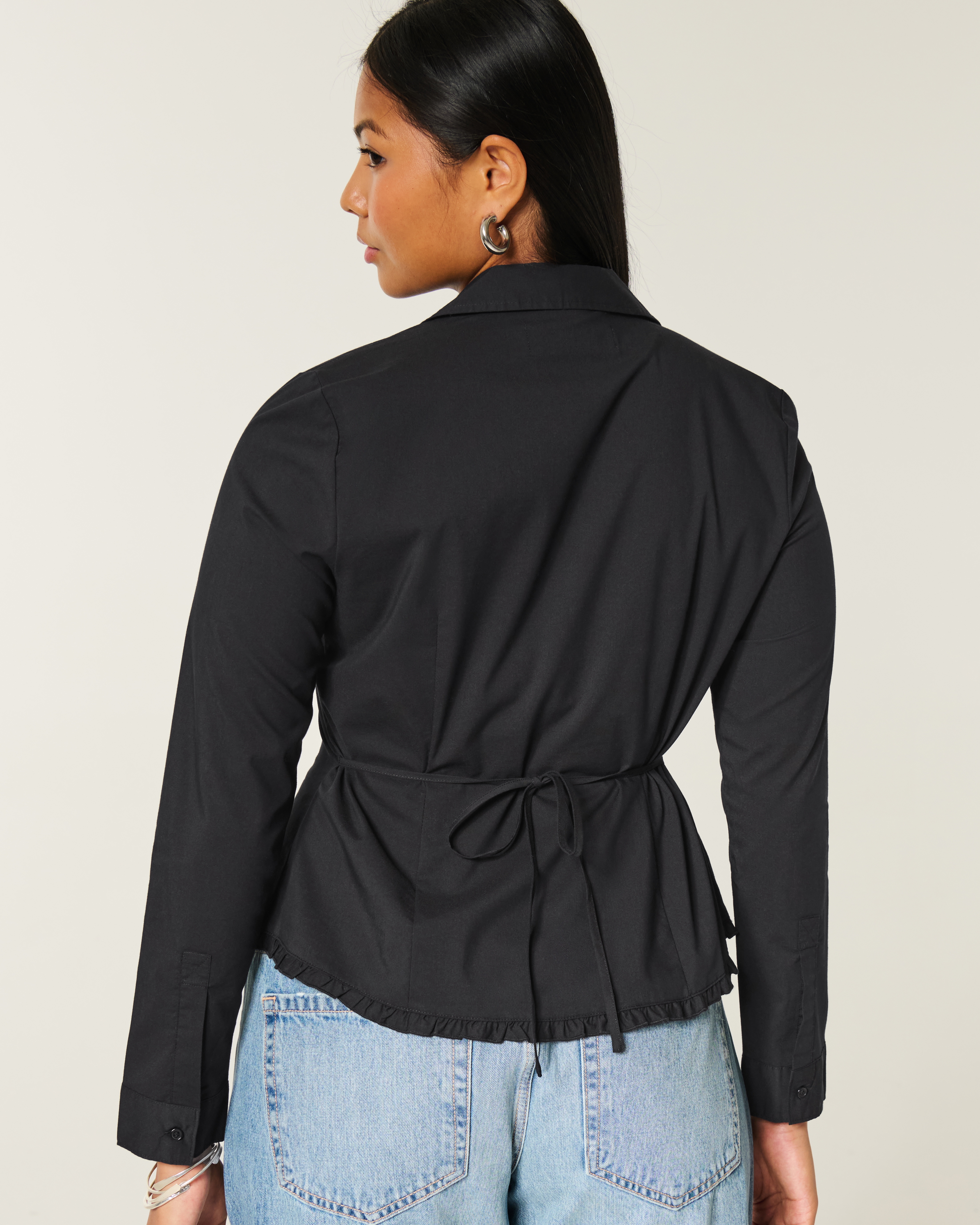 Lace Inset Button-Through Shirt