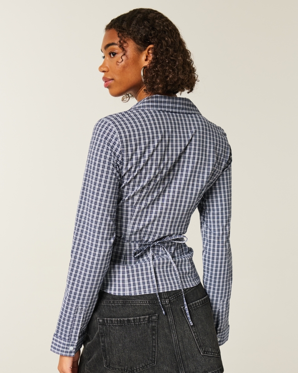 Stretch Poplin Button-Through Shirt