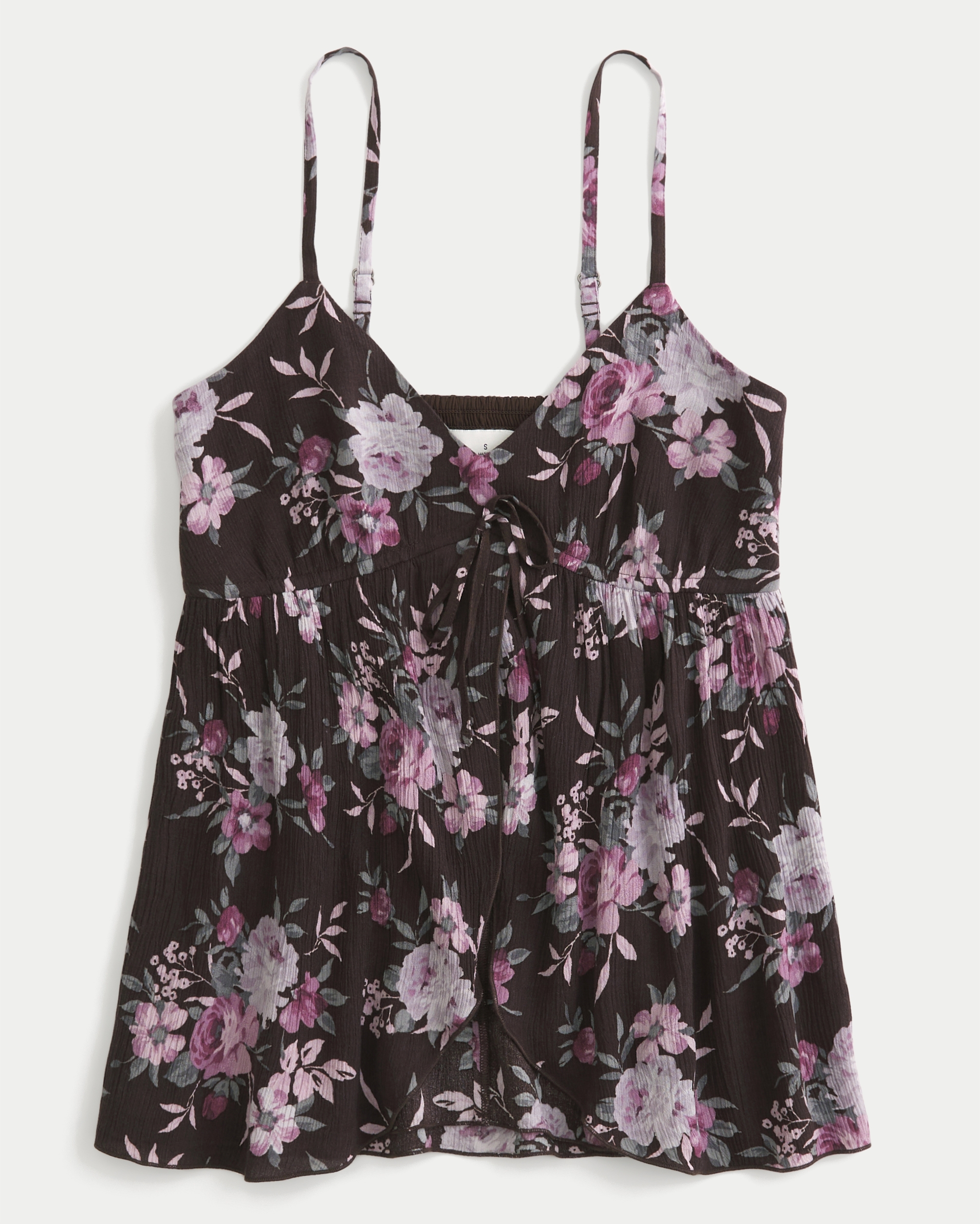 Hollister Easy Flyaway Babydoll Tank In Brown