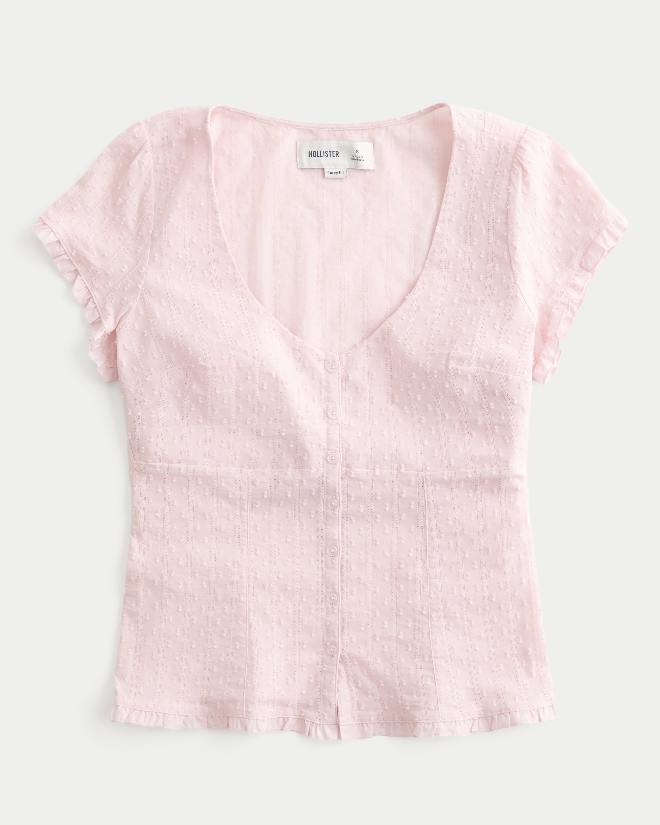 Curvy Short-Sleeve V-Neck Top