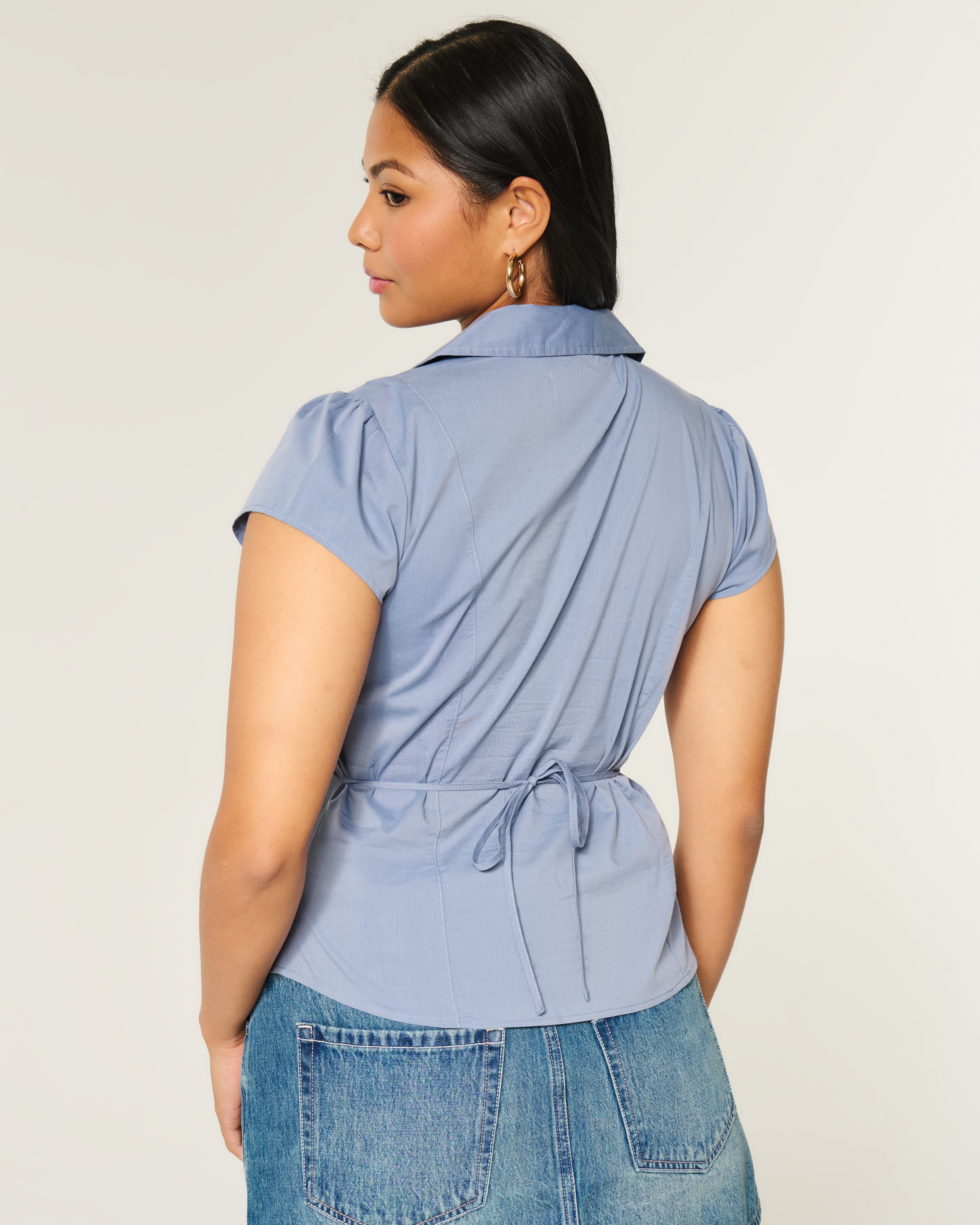 Short-Sleeve Ruched Shirt