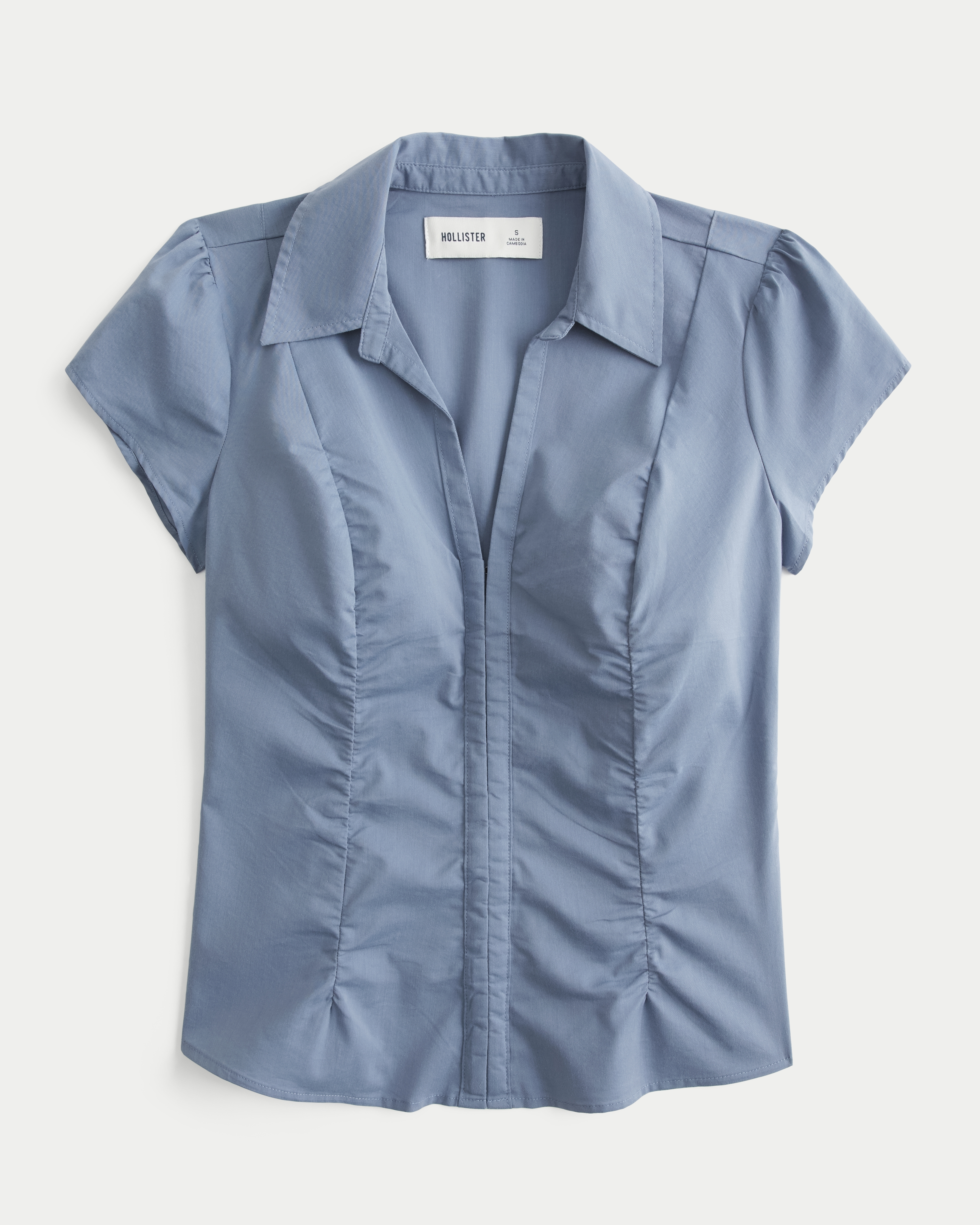 Hollister Ciara Short-Sleeve Ruched Shirt