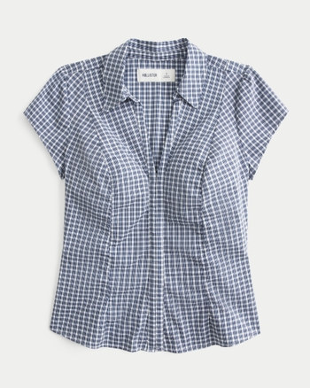 Women's Short-Sleeve Ruched Shirt | Women's Spring Break 2026 | HollisterCo.com