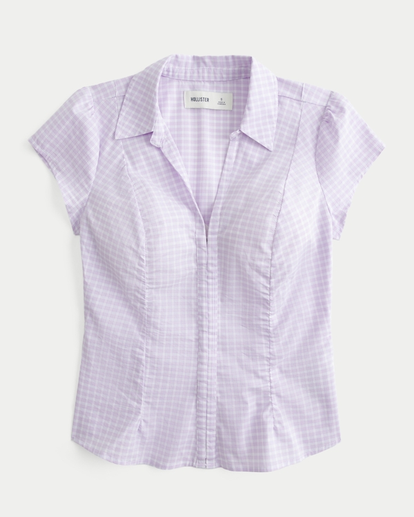 Short-Sleeve Ruched Shirt