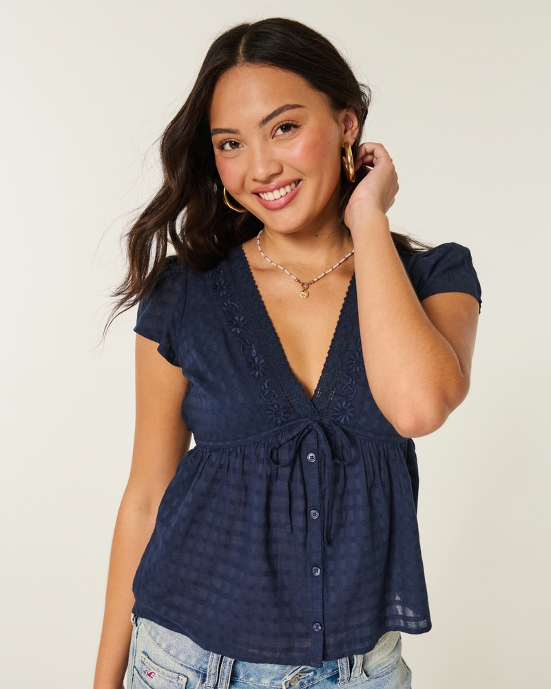 Easy Handkerchief Hem Babydoll Top