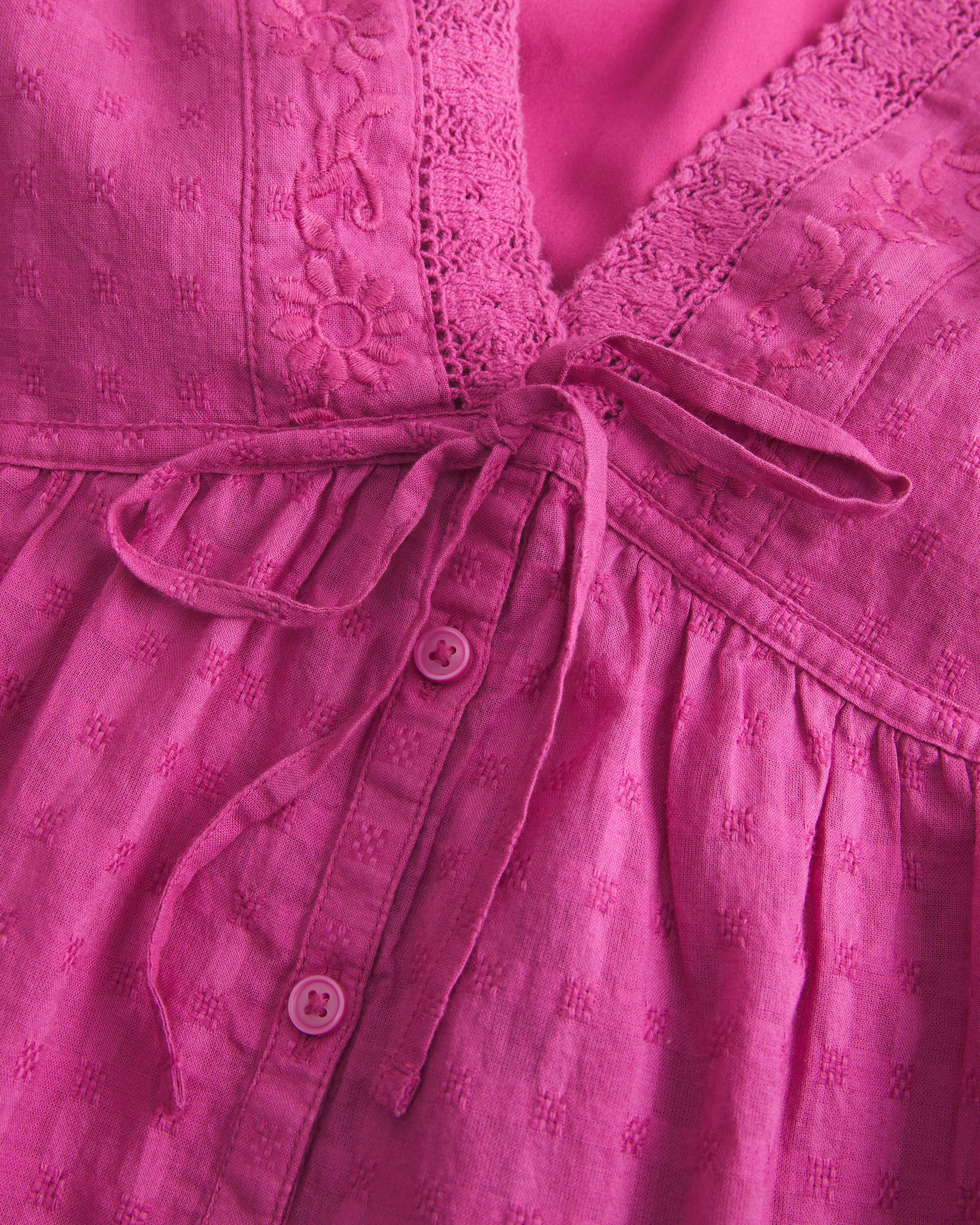 Short-Sleeve Flyaway Babydoll Top