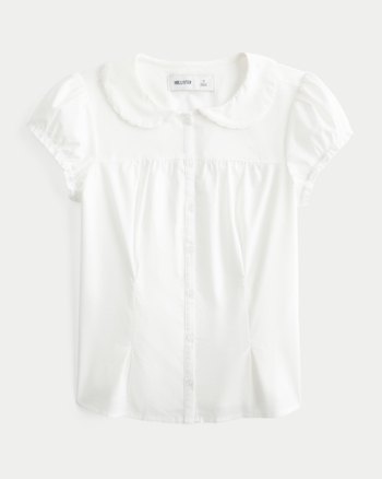 Women's Stretch Poplin Button Front Shirt | Women's | HollisterCo.com