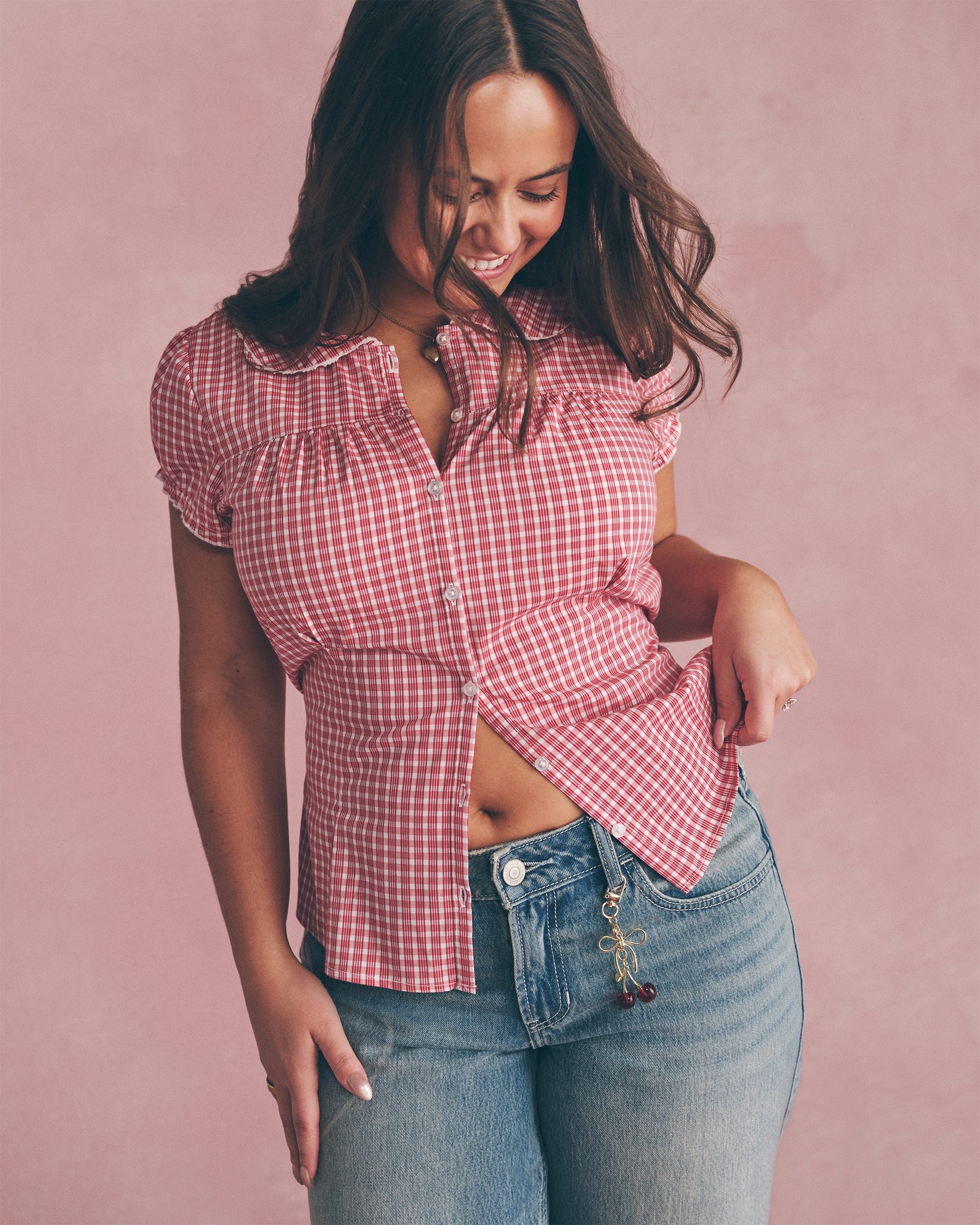 Stretch Poplin Button Front Shirt