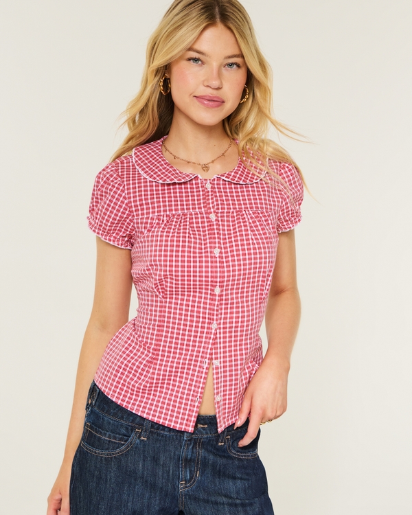 Stretch Poplin Button-Through Shirt