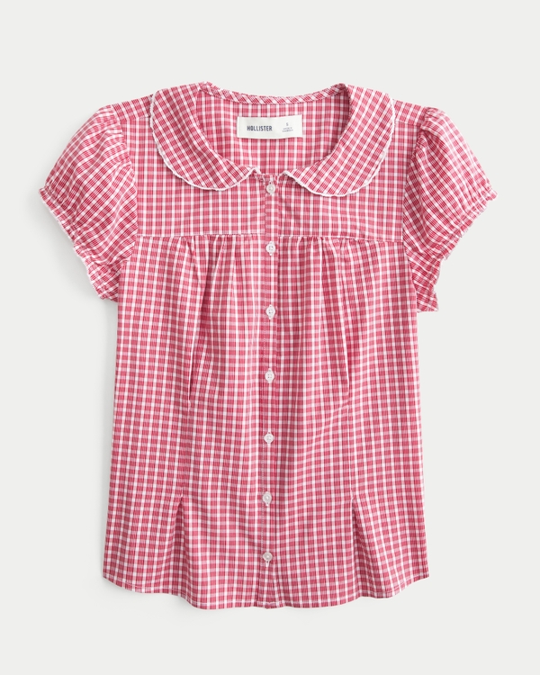 Stretch Poplin Button-Through Shirt