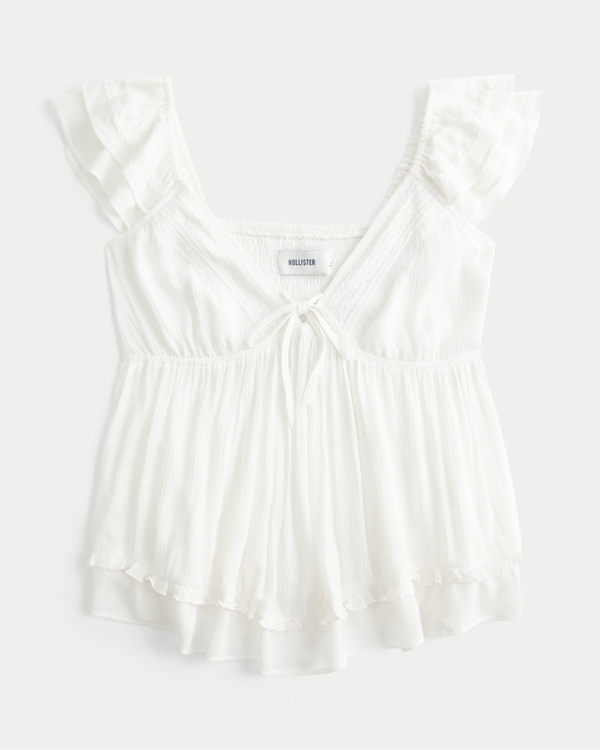 Easy Handkerchief Hem Babydoll Top