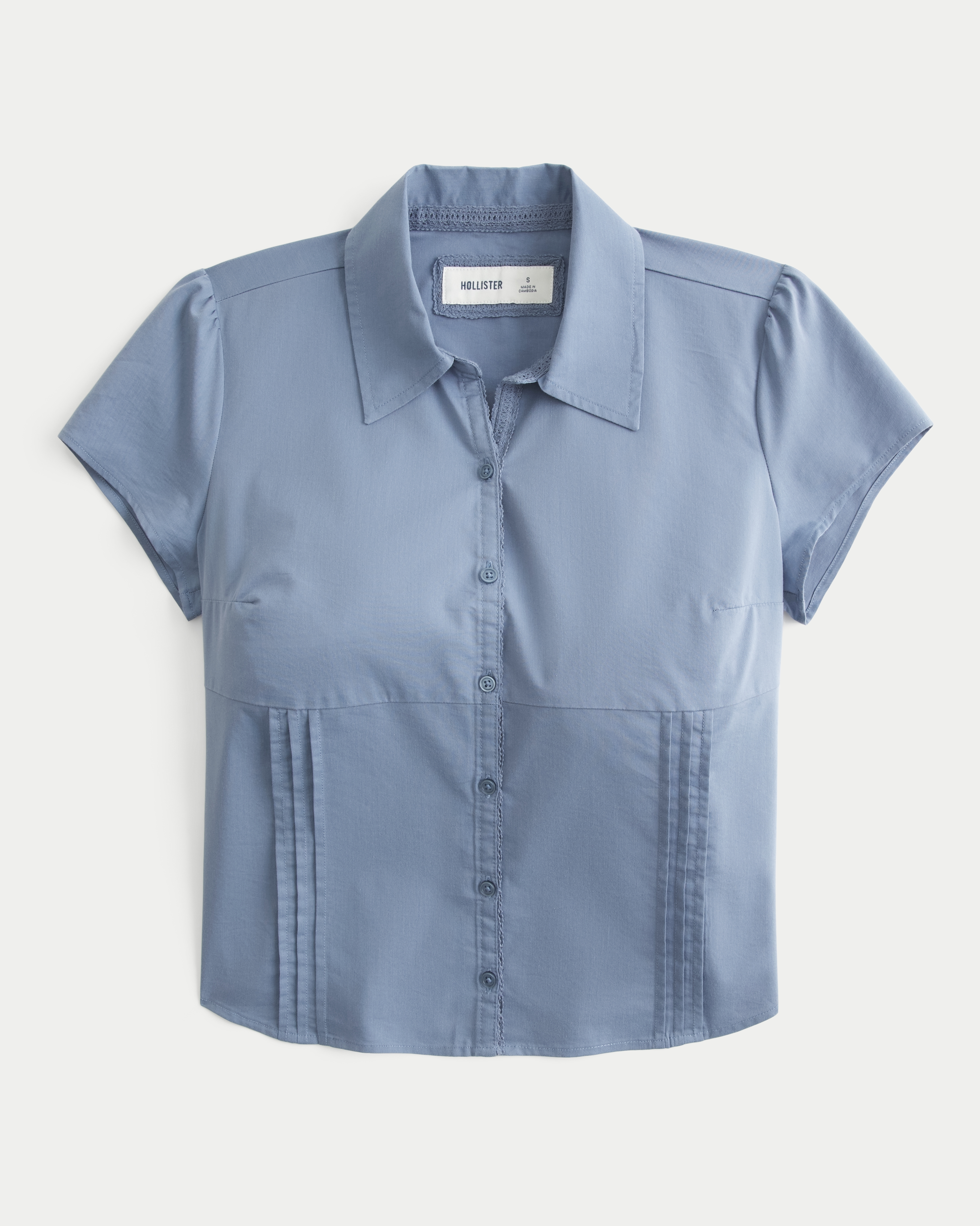 Short-Sleeve Pleated Shirt